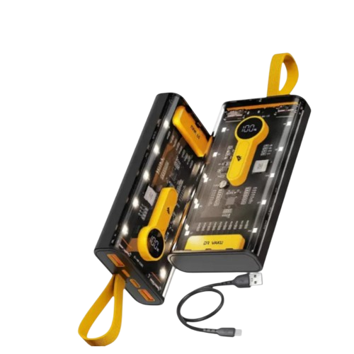 Transparent 66W High-Speed Power Bank – 20000mAh | PD 22W Fast Charging