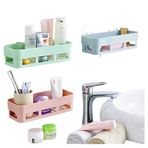 Bathroom Adhesive Storage Rack (1pcs)